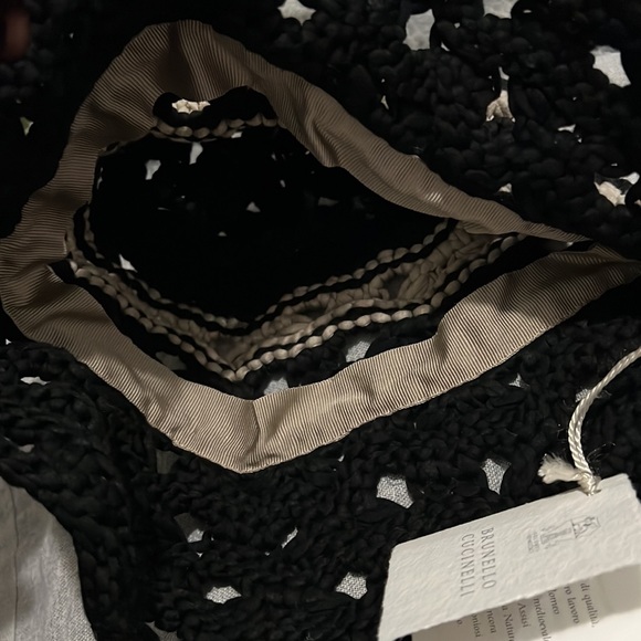 Brunello Cucinelli Two-tone striped crocheted cotton bucket hat - Picture 3 of 9